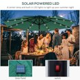 thumbnail image 4 of Outsunny 9ft Solar Patio Umbrella with LED Lights Tilt Canopy, Green, 4 of 10