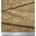 thumbnail image 2 of Soimoi Brown Cotton Poplin Fabric Fish Ocean Print Sewing Fabric Yard 42 Inch Wide, 2 of 3