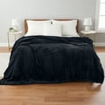 thumbnail image 3 of Lux Decor King Size Blankets for Bed, Ultra Soft Lightweight Striped Fuzzy Fleece Bed Blanket All Season Cozy Comfort, Grey, 3 of 11