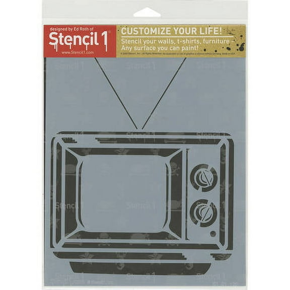 Vintage TV Stencil Art Craft - 8.5" x 11"