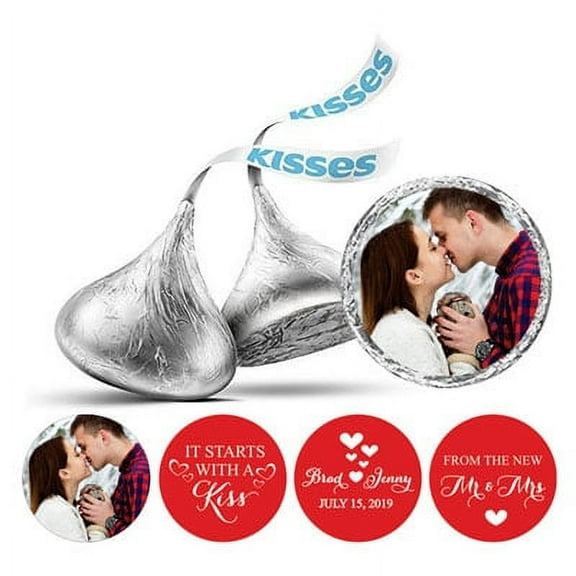 Darling Souvenir From The New Photo Wedding Custom Stickers 190 Pcs Chocolate Labels-Red