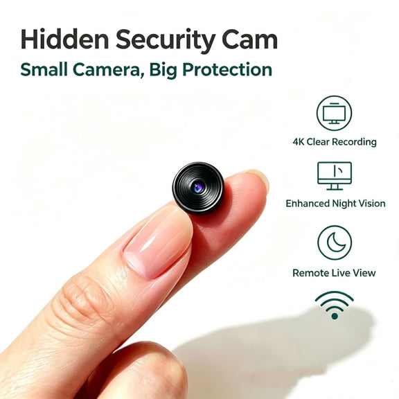Battery‑Powered Mini Portable Security Camera, Indoor Home Monitor, 1080P HD, Night Vision Motion Detection Loop Recording for Private Property