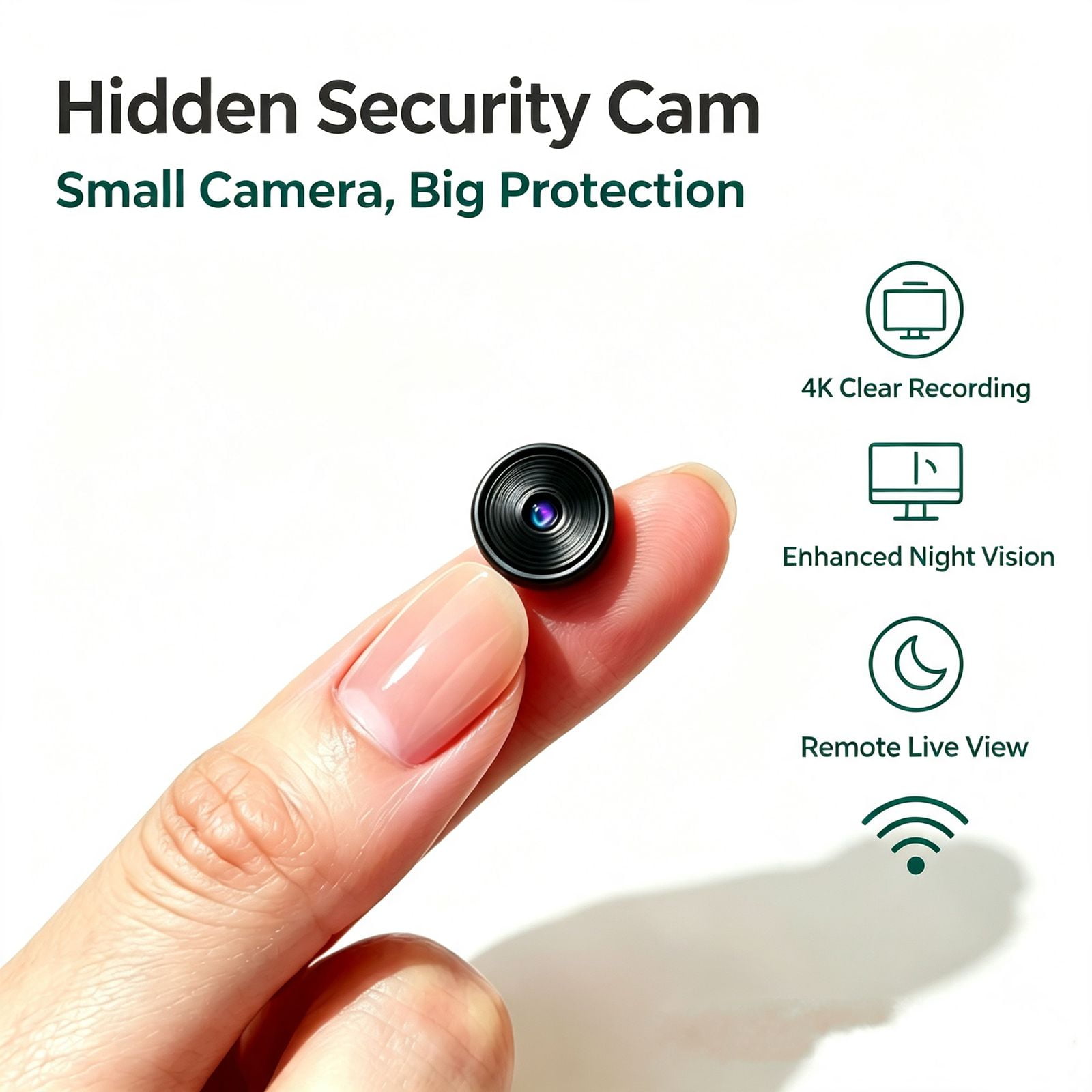 Battery‑Powered Mini Portable Security Camera, Indoor Home Monitor, 1080P HD, Night Vision Motion Detection Loop Recording for Private Property