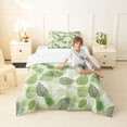thumbnail image 4 of Erosebridal Green Leaves Twin Comforter Sets,Rustic Botanical Fall Leaf Bedding Set For Men Women, Reversible 2-Piece, 4 of 7