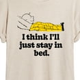 thumbnail image 3 of Peanuts - I Think I'll Stay In Bed - Juniors Ideal Flowy Muscle T-Shirt, 3 of 6