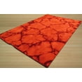 thumbnail image 4 of Handmade Wool Red Contemporary Abstract Dip Dyed Rug, Made in India, 4 of 5