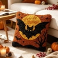 thumbnail image 5 of Halloween Embroidery Pillow Kit, Half Cross Stitch Needlework Set with Printed Canvas, Yarn and Cushion Cover Materials for DIY Sofa Decor/Handmade Crafting/Seasonal Home Accent Set, A, 5 of 6