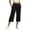 Black, variant on LumiAtelier Womens Winter Casual Capri Joggers Stretch Fleece Fabric Drawstring Elastic Waist Button Cuff Loose Cropped Pants With Side Pockets