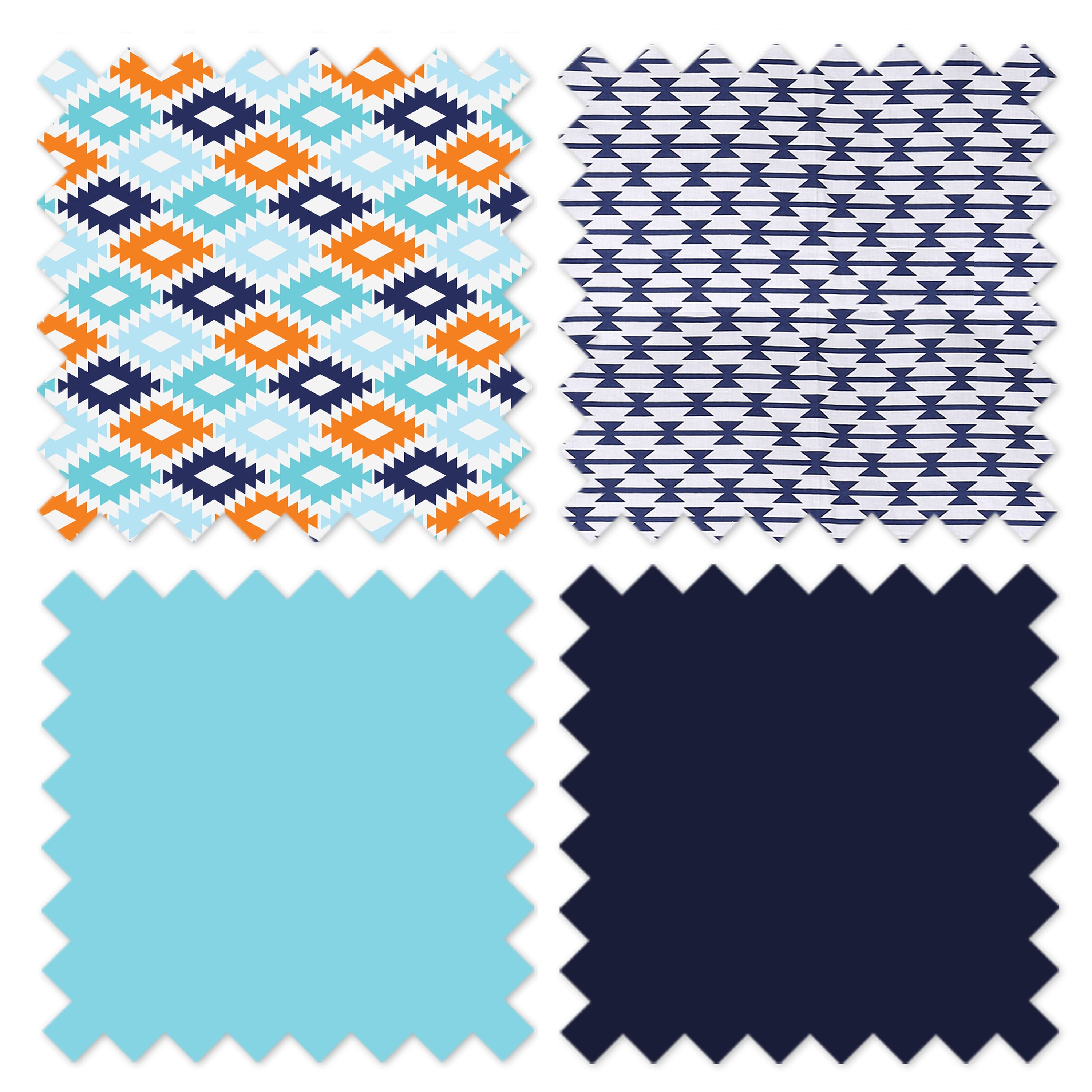 Bacati - Aztec Liam Aqua/Orange/Navy Musical Baby Crib Mobile