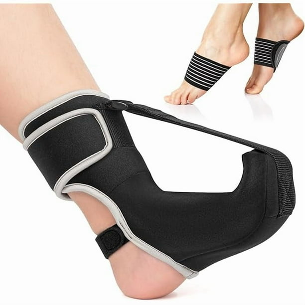 wonima11 Plantar Fasciitis Night Splint Sock Upgraded Plantar Fasciitis Brace for Women Men with Arch Support for Achilles Tendonitis Foot Drop Heel Spur Pain Relief Black (Medium)