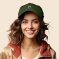 thumbnail image 4 of Dalix Soaring Frog Embroidered Womens Cotton Dad Hat Baseball Cap Adjustable in Olive, 4 of 5