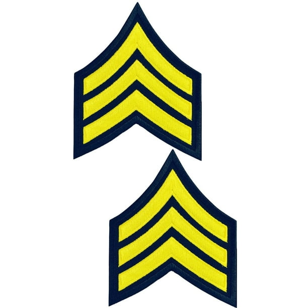 Tactical 365® Opération Première Réponse Paire de Grade Sergent Uniforme Chevron Emblème Patchs - Or sur Marine