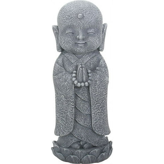 Ebros Gift Decorative Large Jizo Figurine 9.75" Height Charm Japanese Buddha Jizo Monks of Harmony Statue