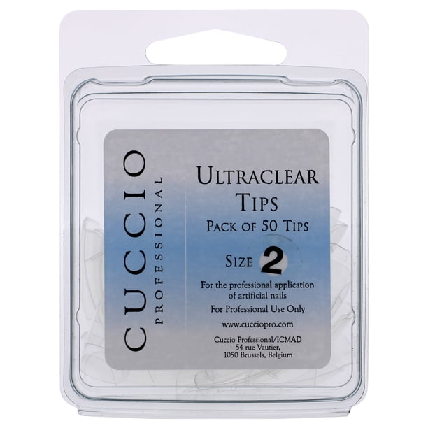 Uñas acrilicas Cuccio Ultraclear Tips - 2 Acrylic Nails Dama 50 Pc