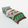 thumbnail image 3 of Christmas Duvet Cover Set, Knit Style Graphic Reindeer Star and Snowflake Holiday Family Theme, Bedding Set with Shams and Fitted Sheet, 3 Sizes, by Ambesonne, 3 of 3