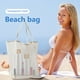 thumbnail image 5 of Xihbxyly Bolsa de Playa de Malla de Nailon, Ligera y Plegable, Gran Capacidad de 26 L, Secado Rápido, Fácil de Quitar La Arena, Perfecta para Piscina, Viajes, Vacaciones y Uso Diario. Tamaño: 31 X 38, 5 of 6