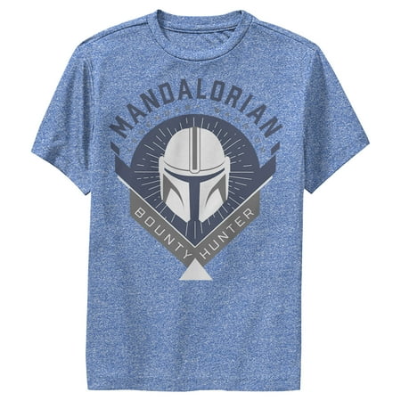 Boy's Star Wars: The Mandalorian Warrior Emblem Performance Graphic Tee Royal Blue Heather X Large