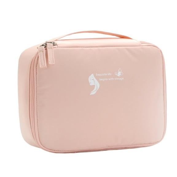 Portable Travel Makeup Storage Bag Multifunctional Cosmetic Organizer With Brushes Holder For Women Girls