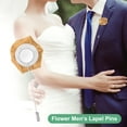 thumbnail image 4 of Uxcell 24-Pack Insignias de Flor para Hombres, Boutonnieres de Rosa para Bodas/Bailes/Fiestas [Oro Champán], 4 of 7