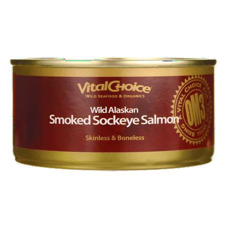 Vital Choice Wild Alaskan Smoked Sockeye Salmon 5.5 oz (The Best Smoked Salmon)