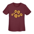 thumbnail image 3 of Pretty Sunflowers Women'S Basic Short Sleeve T-Shirt Burgundy Medium, 3 of 5