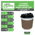 thumbnail image 2 of [25 Pack] 12oz Disposable White Paper Coffee Cups with Black Dome Lids and Protective Corrugated Cup Sleeves - Perfect Disposable Travel Mug for Home, Office, Coffee Shop, Travel, Tea, 2 of 6