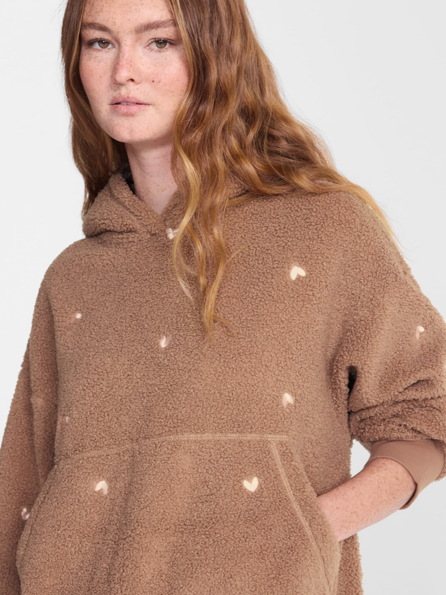 No Boundaries Cozy Teddy Hoodie, Women’s XS-2X