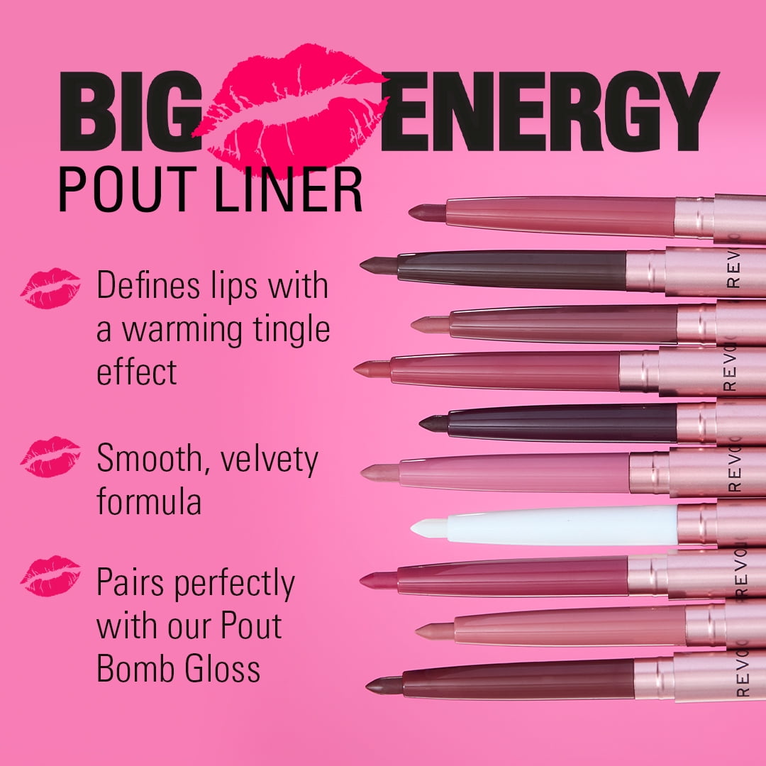 Revolution Pout Bomb Plumping Lip Liner, Long-Lasting, Hydrating, Light Mauve