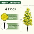 thumbnail image 2 of 19.7 Inch UV-Resistant Artificial Outdoor Shrubs 4 Pack, Conical Flower Trees with Ground Stakes for Patio, Garden, Porch, Indoor Outdoor Decor (Red), 2 of 8