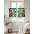 thumbnail image 2 of Orange Leaf Sheer Curtains for Living Room Bedroom Abstract Oil Painting Branch Turquoise Sheer Curtains 54 Inch Long 2 Panels Set Light Filtering Curtain Window Treatments Drapes for Dining Room, 2 of 6