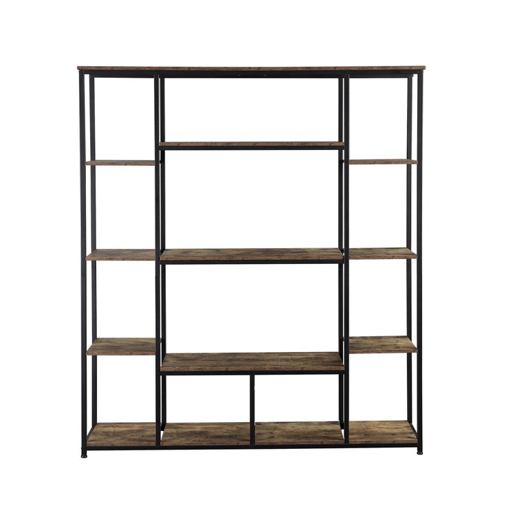 FUTASSI 5 Tiers Metal Bookshelf, Free-Standing Metal Narrow Bookcase,  Storage Organizer Shelves for Garage, Kitchen, Bathroom, Balcony and Living