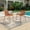 Orange, variant on Christopher Knight Home Minimalist Plastic Outdoor Stacking Dining Chairs, Metal Legs, Black, Set of 2