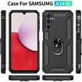 thumbnail image 6 of REQO for Samsung A14 5G Case, Galaxy A14 5G Case, with HD Screen Protector, Military-Grade Metal Ring Holder Kickstand 15ft Drop Tested Shockproof Cover Case for Samsung Galaxy A14 5G Black, 6 of 7