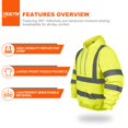 thumbnail image 3 of Sudadera de seguridad Wefeyuv - Sudadera con capucha reflectante para hombre, color amarillo, 3 of 7