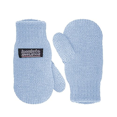 light blue mittens