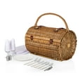 thumbnail image 2 of Picnic Time Barrel Wicker Picnic Basket for 2, Red & White Gingham Pattern, 2 of 5