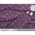 thumbnail image 2 of Soimoi Purple polyester Crepe Fabric polyester & Leaves Print Fabric by the Yard 42 Inch Wide, 2 of 3