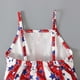 thumbnail image 4 of Body De Bebé Canastilla Onesies Para Niñas Pequeñas Verano Día De La Independencia Mameluco Sling Sin Mangas Espalda Descubierta Mono Corto Rojo, 4 of 8