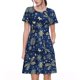 thumbnail image 1 of Balery Dark Blue Christmas Vestidos sueltos de manga corta para mujer, vestidos de verano 2025, vestidos casuales de corte A con vuelo., 1 of 6