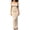 Beige, variant on QUNYINEY Summer Dresses for Women Short Sleeve Satin Off The Shoulder Long Bodycon Dress Slim Fit Solid Casual Ruched Dresses