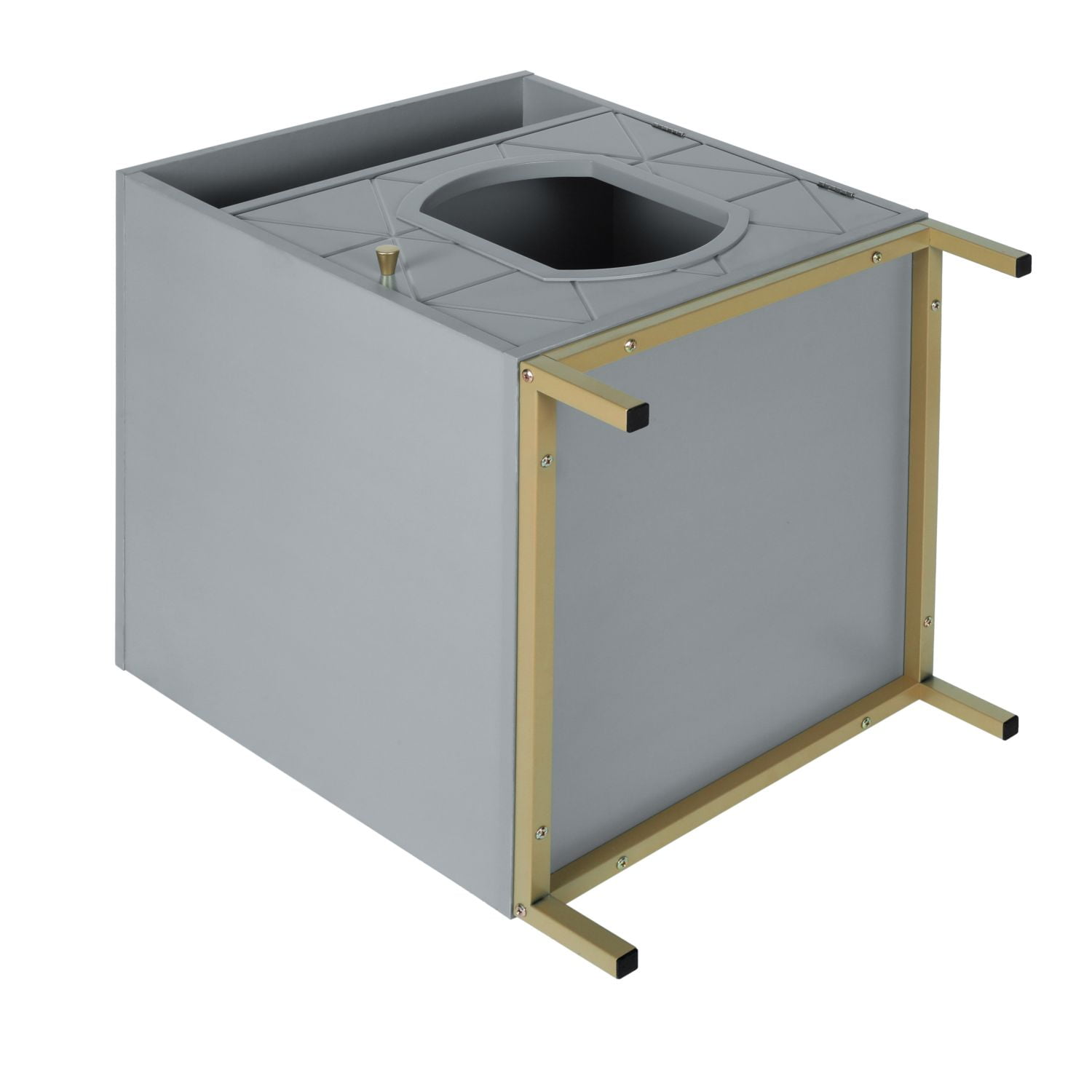 Pefilos Pet House in Enclosed Cat House for Litter Box Nightstands, Cat Washroom Hidden, Gray Pefilos Pet House in Enclosed Cat House for Litter Box Nightstands, Cat Washroom Hidden, Gray