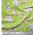thumbnail image 1 of Soimoi Tissu Poly Georgette Cerf, Tissu Imprimé pour Enfants Elephant & Rabbit au Mètre 52 Pouces de Large, 1 of 2
