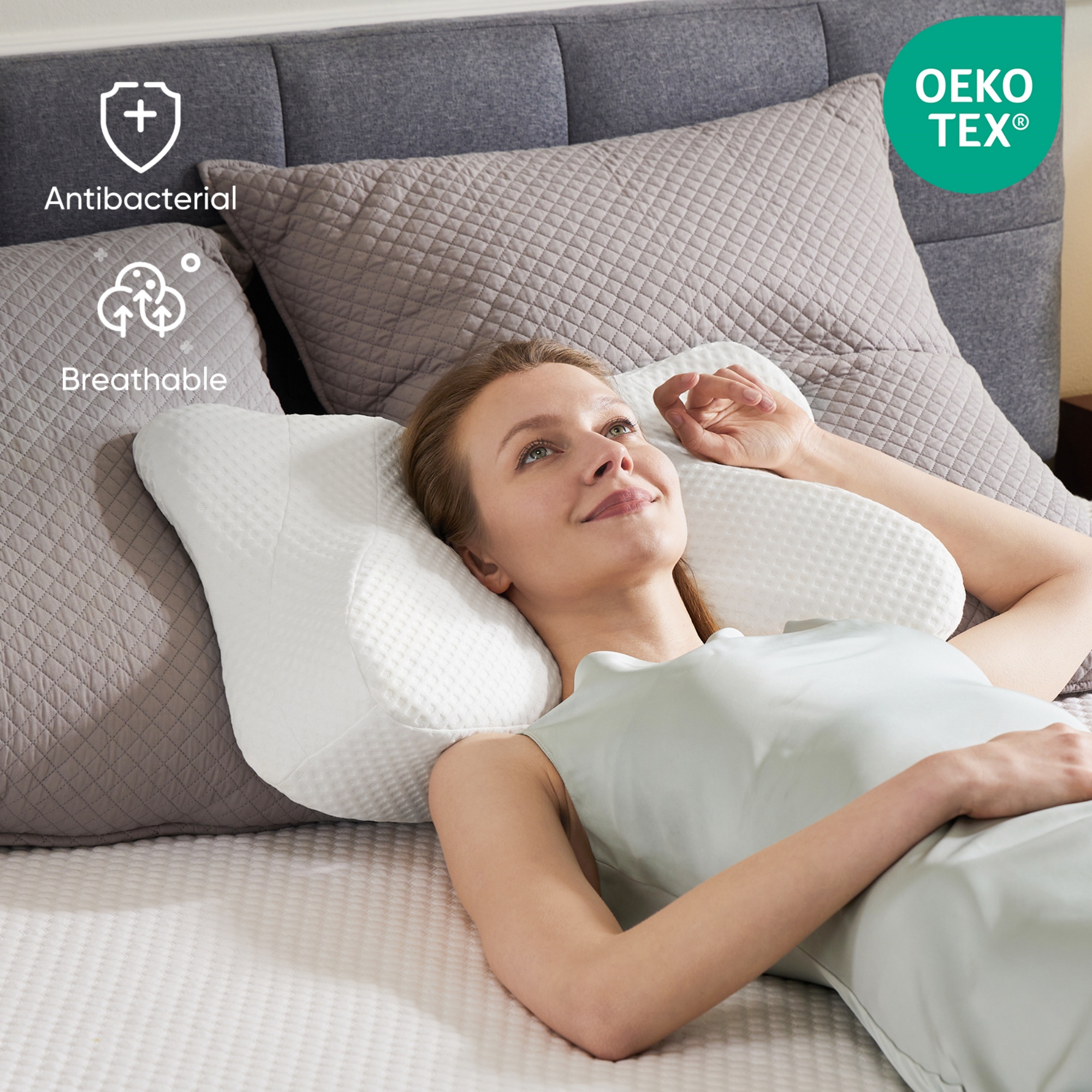 Edx Cervical Contour Pillow, Queen, White photo 3