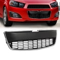 thumbnail image 3 of PIT66 Front Bumper Grille Fit For 2012-2016 Chevrolet Sonic Center Black w/Chrome Trim, 3 of 9