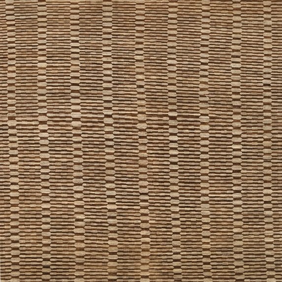 Ahgly Company Indoor Square Contemporary Sand Brown Abstract Area Rugs, 6' Square