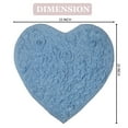 thumbnail image 3 of Home Weavers Bell Flower Collection Bathroom Rug Heart Shaped Plush Rug Shower Floor Bathroom Bath Rug Non-Slip Soft Absorbent, Machine Washable Bath Mats for Bathroom Floor 25"x25" Heart, Sky Blue, 3 of 8
