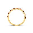 thumbnail image 4 of Diamond Princess 10kt Yellow Gold Womens Princess Ruby Diamond Alternating Stackable Band Ring 3/8 Cttw, 4 of 4