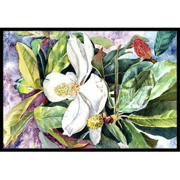 Carolines Treasures  Magnolia Indoor & Outdoor Mat - 24 x 36 in.