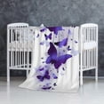 thumbnail image 2 of Butterfly Blanket Beautiful Purple Butterfly Throw Blanket Ultra Soft Flannel Fleece Butterflies Blanket Gifts for Kids Adults 50"X40", 2 of 6
