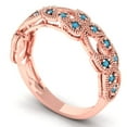 thumbnail image 2 of 0.17 ctw Wedding Band for Women - 18K Rose Gold Simulated Turquoise Stackable Eternity Ring, 2 of 6